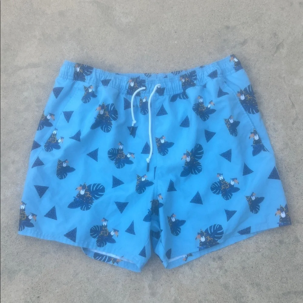 Oakley Toucan Tropics 16 Beach Blue Swim Trunks Shorts Men's Size XL